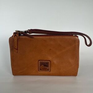 Dooney & Bourke Leather Florentine Small Double Zip Clutch - Natural